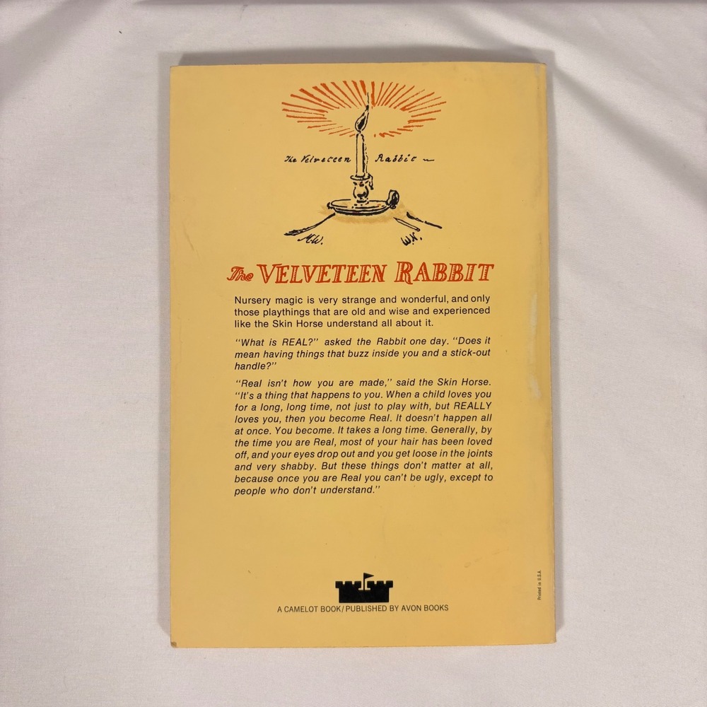 Vintage 1975 The Velveteen Rabbit Margery Williams Camelot Avon Books Paperback - Picture 2 of 9